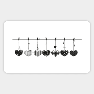 hanging love black Valentine's hearts Sticker